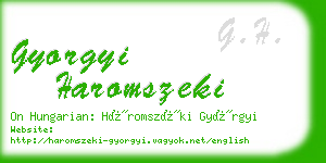 gyorgyi haromszeki business card